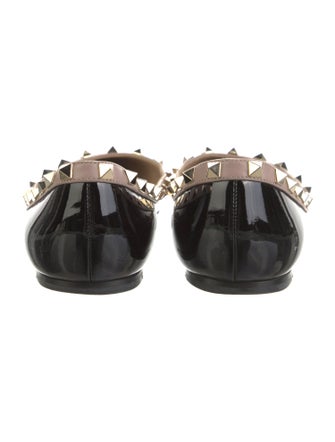 Valentino Rockstud Accents Patent Leather Ballet Flats