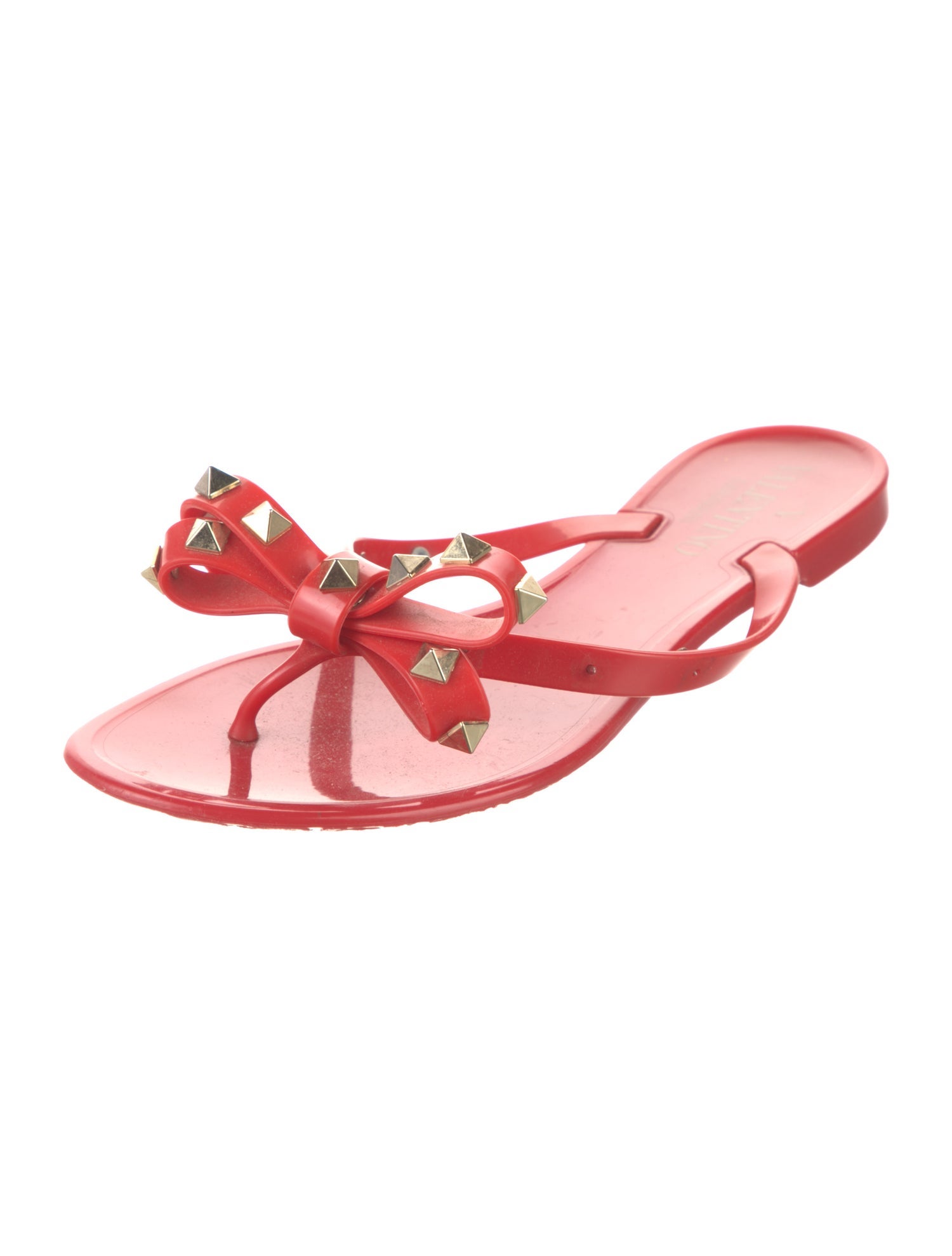 Valentino Rockstud Accents Rubber Slides