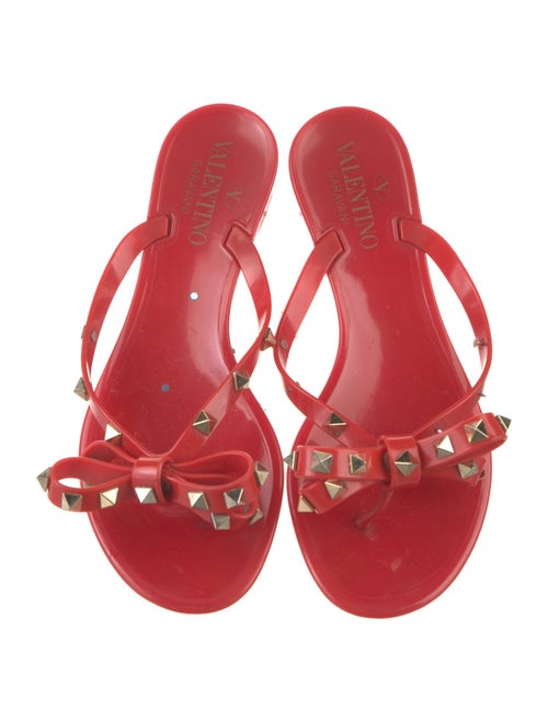 Valentino Rockstud Accents Rubber Slides