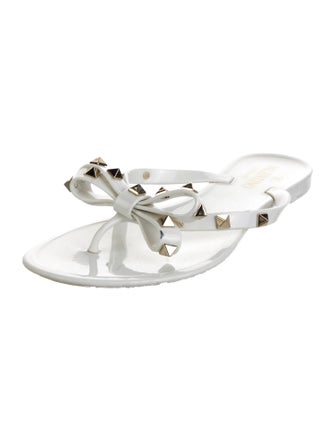 Valentino Rockstud Accents Rubber Slides