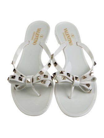 Valentino Rockstud Accents Rubber Slides