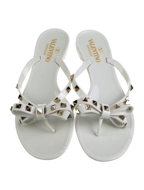 Valentino Rockstud Accents Rubber Slides