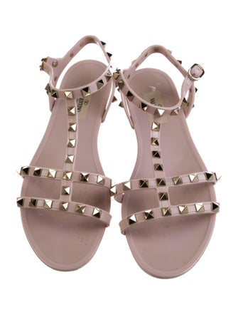 Valentino Rockstud Accents Rubber Gladiator Sandals