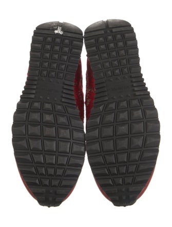 Valentino Rockstud Accents Suede Sneakers