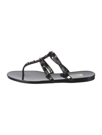 Valentino Rockstud Accents Rubber Slides