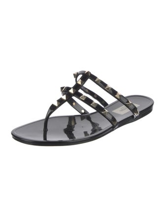 Valentino Rockstud Accents Rubber Slides