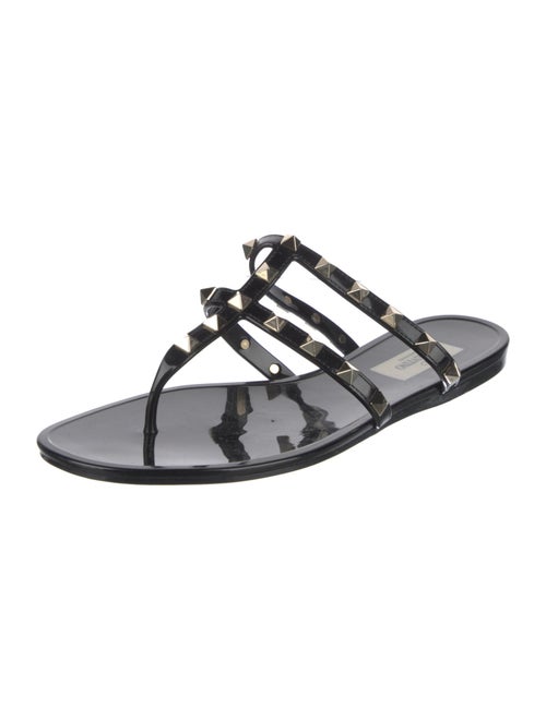 Valentino Rockstud Accents Rubber Slides