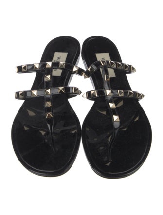 Valentino Rockstud Accents Rubber Slides