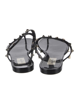Valentino Rockstud Accents Rubber Slides