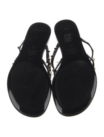 Valentino Rockstud Accents Rubber Slides