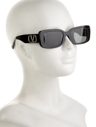 Valentino Signature Logo Square Sunglasses