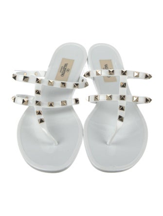 Valentino Rockstud Accents Rubber Slides