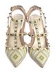Valentino 1973 Pattern Leather T-Strap Pumps