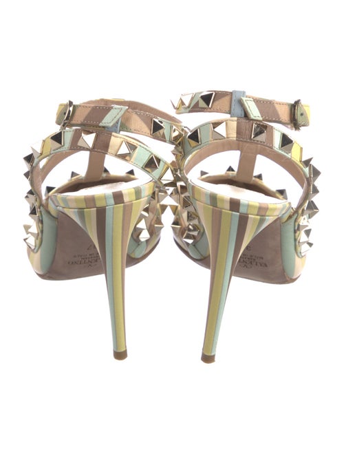 Valentino 1973 Pattern Leather T-Strap Pumps