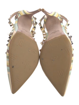 Valentino 1973 Pattern Leather T-Strap Pumps