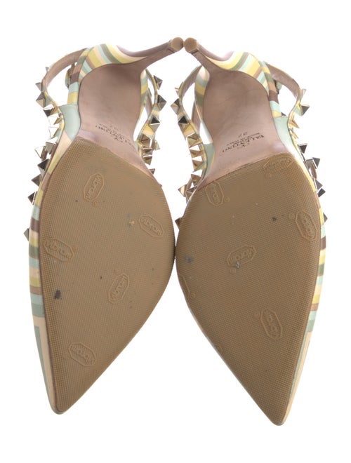 Valentino 1973 Pattern Leather T-Strap Pumps