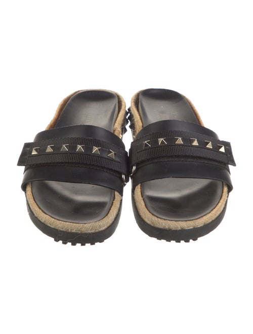 Valentino Rockstud Accents Leather Slides