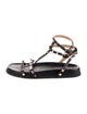Valentino Rockstud Accents Leather T-Strap Sandals