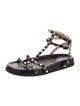 Valentino Rockstud Accents Leather T-Strap Sandals