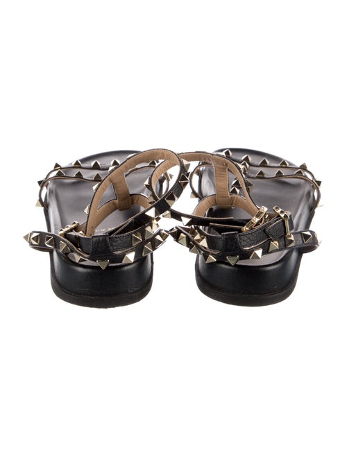 Valentino Rockstud Accents Leather T-Strap Sandals