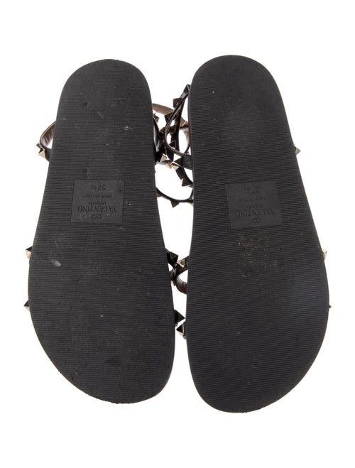 Valentino Rockstud Accents Leather T-Strap Sandals