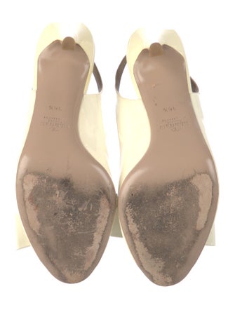 Valentino Patent Leather Bow Accents Slingback Pumps