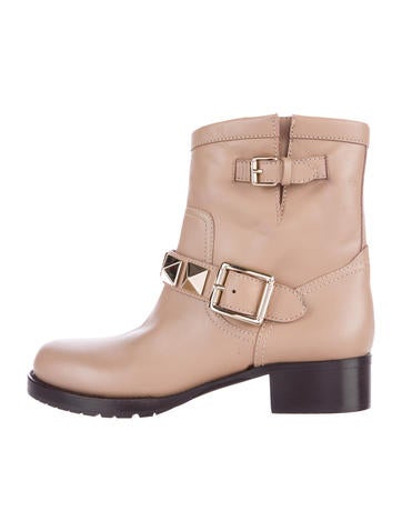 Valentino Rockstud Leather Ankle Boots