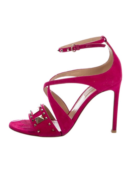 Valentino Rockstud Accents Suede Sandals