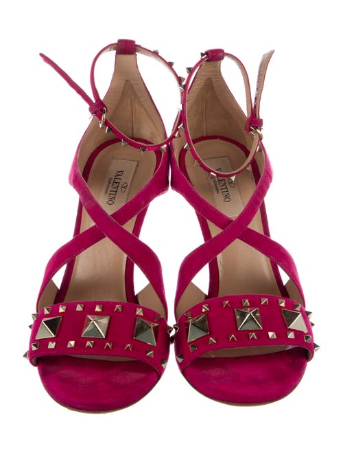 Valentino Rockstud Accents Suede Sandals