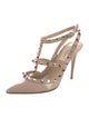 Valentino Rockstud Accents Patent Leather T-Strap Pumps