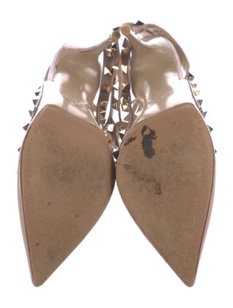 Valentino Rockstud Accents Patent Leather T-Strap Pumps