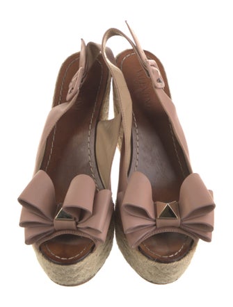 Valentino Rockstud Accents Leather Espadrilles