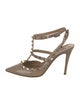 Valentino Rockstud Accents Patent Leather T-Strap Pumps