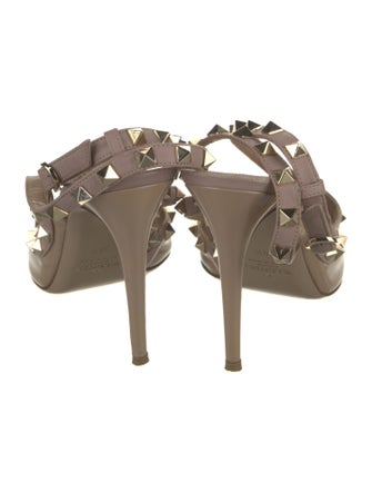 Valentino Rockstud Accents Patent Leather T-Strap Pumps