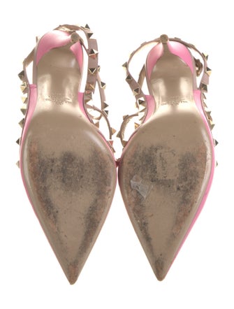 Valentino Rockstud Accents Patent Leather T-Strap Pumps