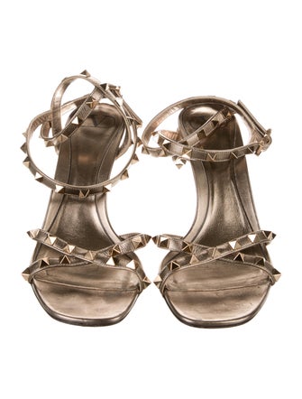 Valentino Rockstud Accents Leather Sandals