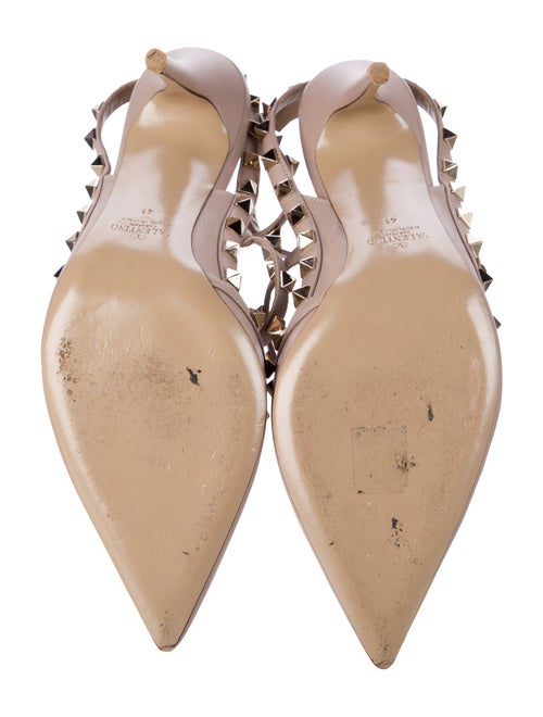 Valentino Rockstud Accents Leather T-Strap Pumps