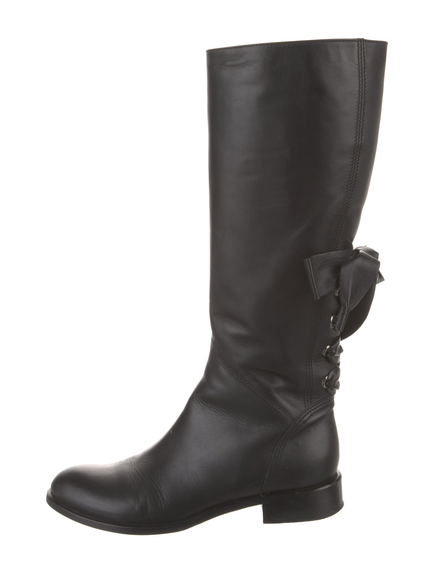 Valentino Leather Riding Boots
