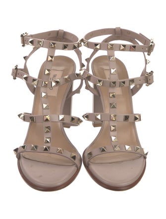 Valentino Rockstud Accents Leather Gladiator Sandals