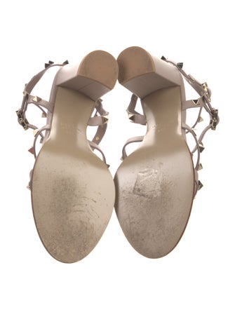 Valentino Rockstud Accents Leather Gladiator Sandals