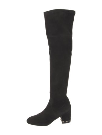 Valentino Rockstud Accents Suede Boots