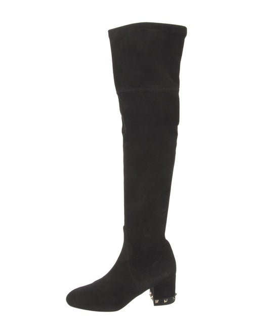 Valentino Rockstud Accents Suede Boots