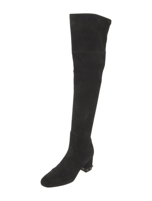 Valentino Rockstud Accents Suede Boots