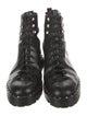 Valentino Rockstud Accents Leather Combat Boots