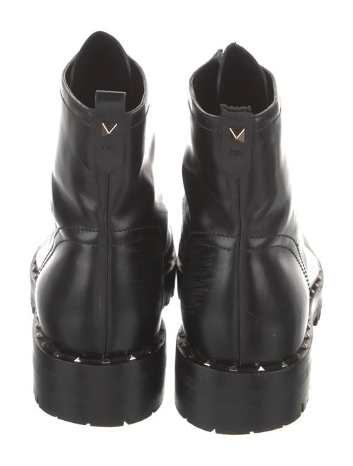 Valentino Rockstud Accents Leather Combat Boots