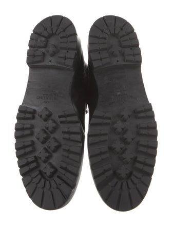 Valentino Rockstud Accents Leather Combat Boots