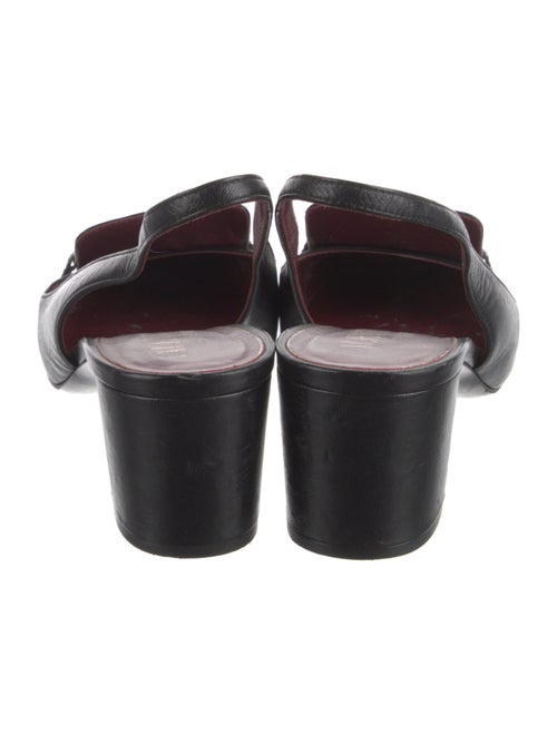 Valentino Leather Chain-Link Accents Slingback Pumps