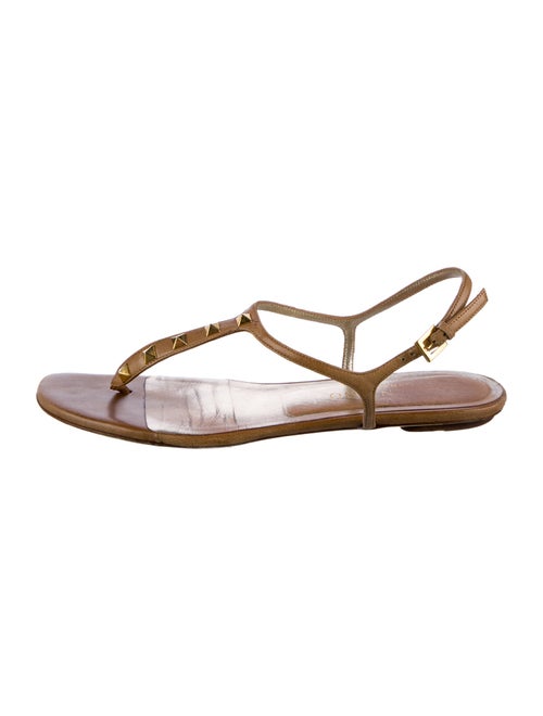 Valentino Leather T-Strap Sandals