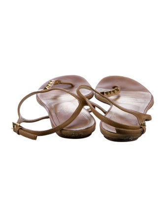 Valentino Leather T-Strap Sandals