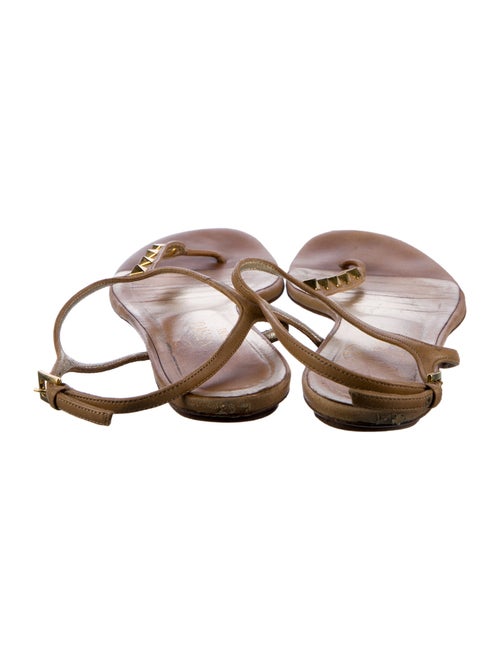 Valentino Leather T-Strap Sandals